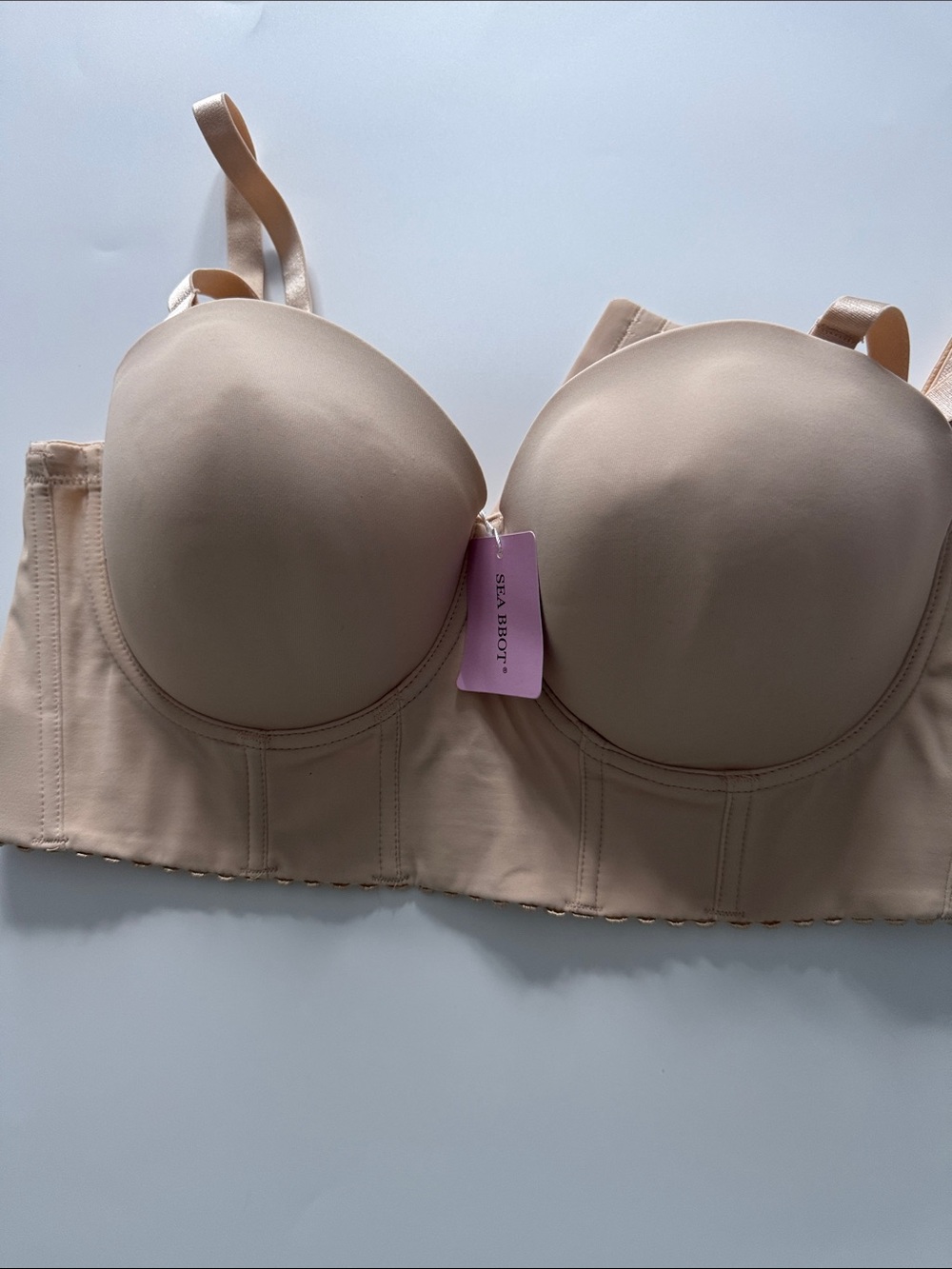 Seamless Longline Strapless Convertible Bra - Nude
